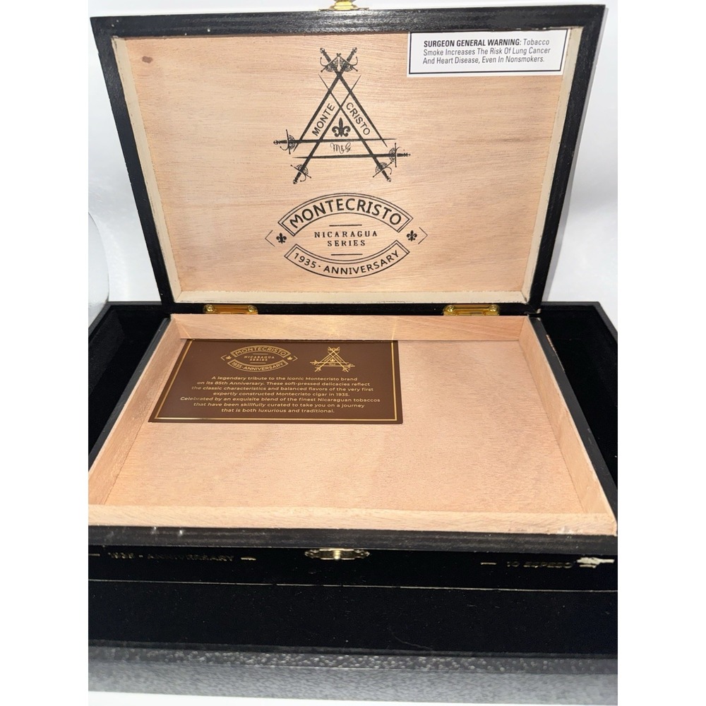 Montecristo 1935 Anniversary Nicaragua Series Empty Cigar Box‎ Wooden Humidor
